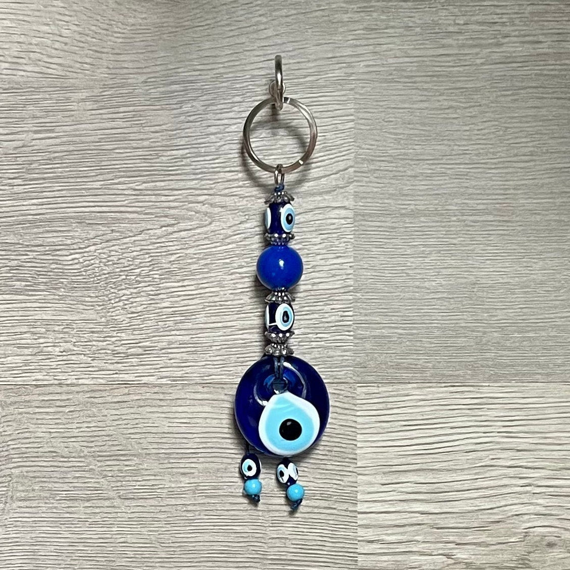 10 Pack Handcrafted Glass Nazar Boncuk Evil Eye Mal De Ojo Keychain-2