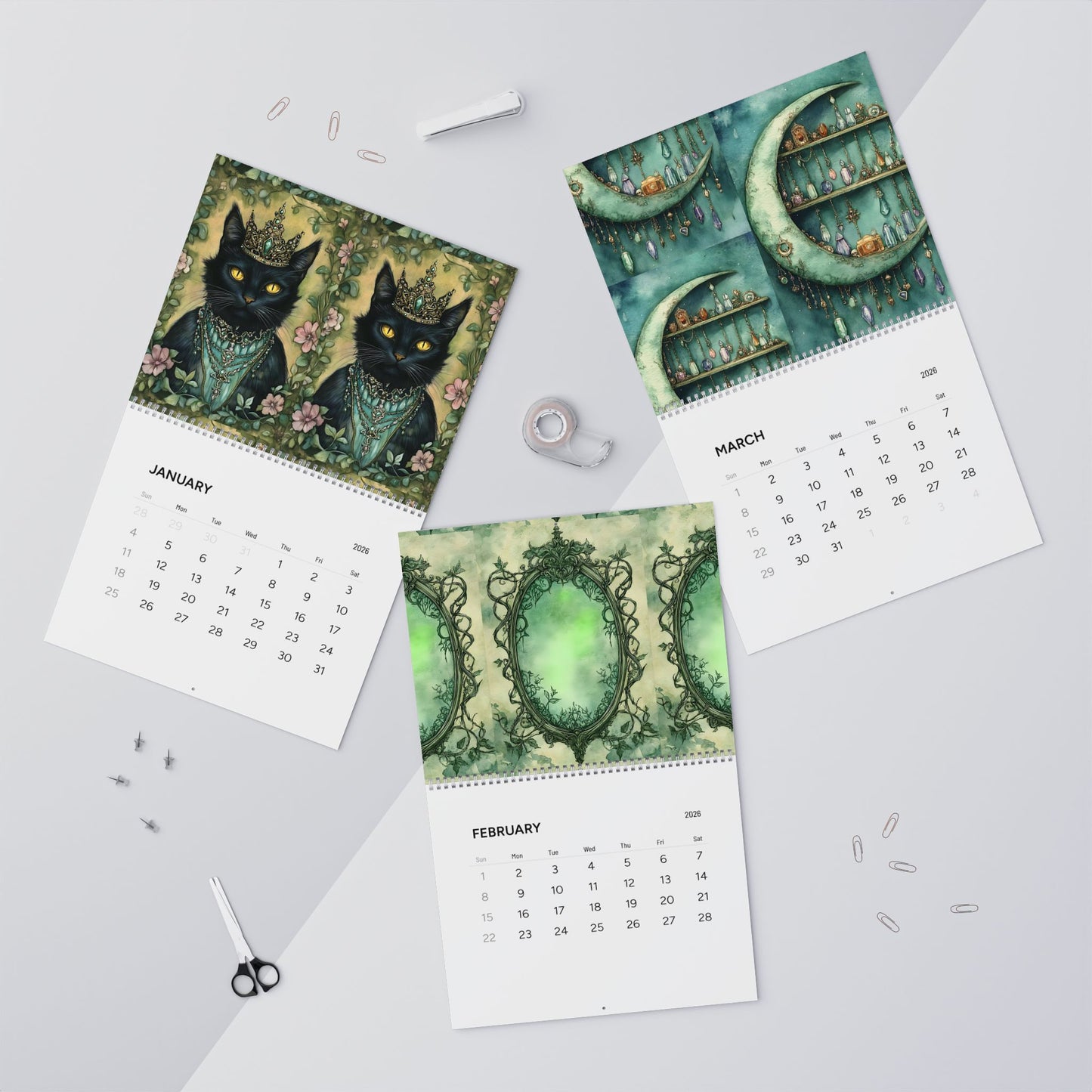 Mystic Green Wall Calendars (2026)
