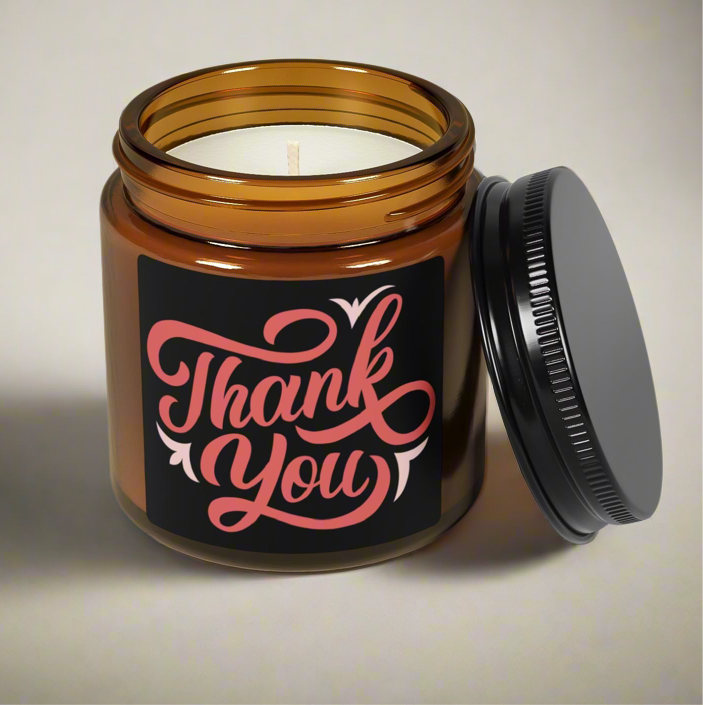 Thank You Scented Soy Candle, Gratitude Candle Gift, Aromatherapy Jar, Home Decor, Relaxation Gift, Unscented Option, Eco-friendly and non-toxic ingredients