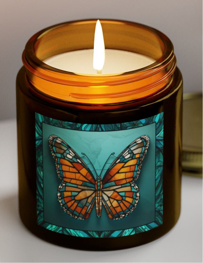 Butterfly Lovers Soy Candle,  9 Scents to choose from, Great Gift Ideas, Celebrate Housewarming, Eco-friendly and non-toxic ingredients