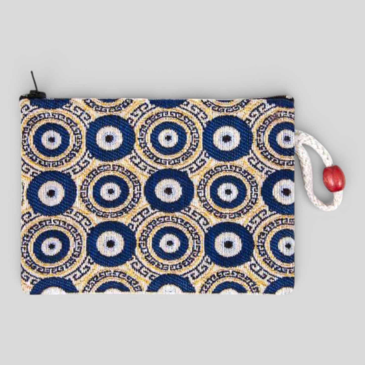 Mini Kilim Woven Zipper Coin Purse - Evil Eye Mosaic-0