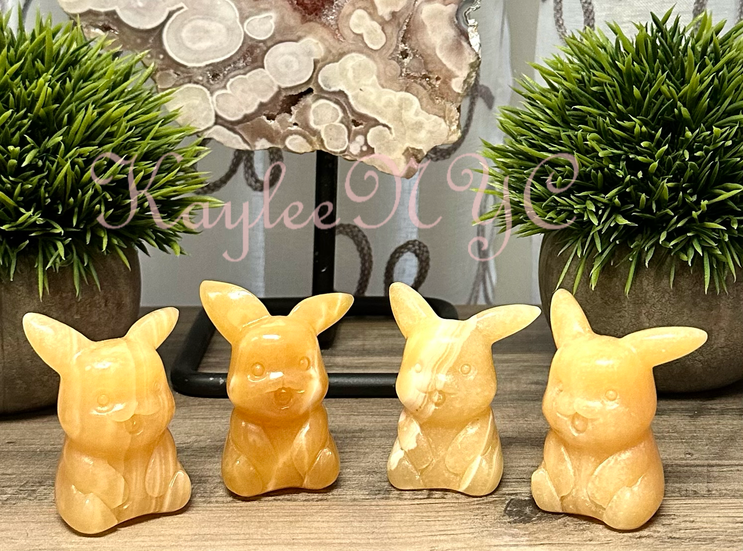 Natural Orange Calcite Pikachu Crystal