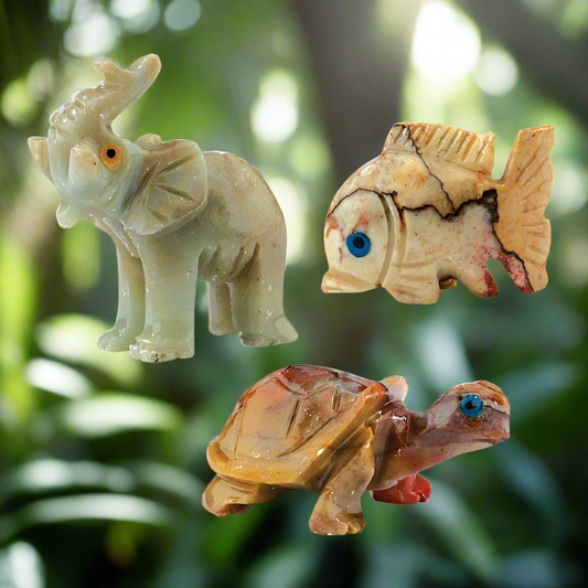 Animal Oracles, hand carved crystals, spiritual gifts, small carved stones