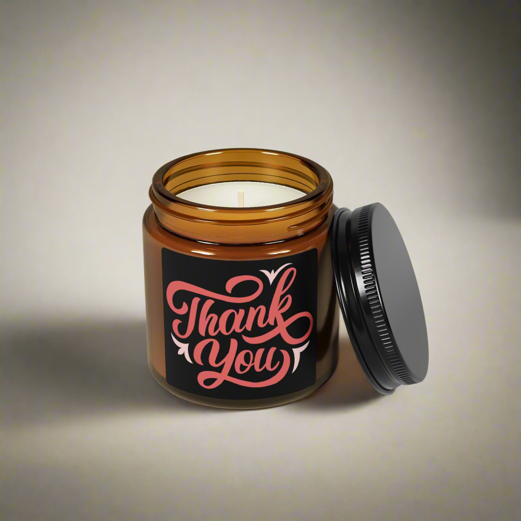 Thank You Scented Soy Candle, Gratitude Candle Gift, Aromatherapy Jar, Home Decor, Relaxation Gift, Unscented Option, Eco-friendly and non-toxic ingredients