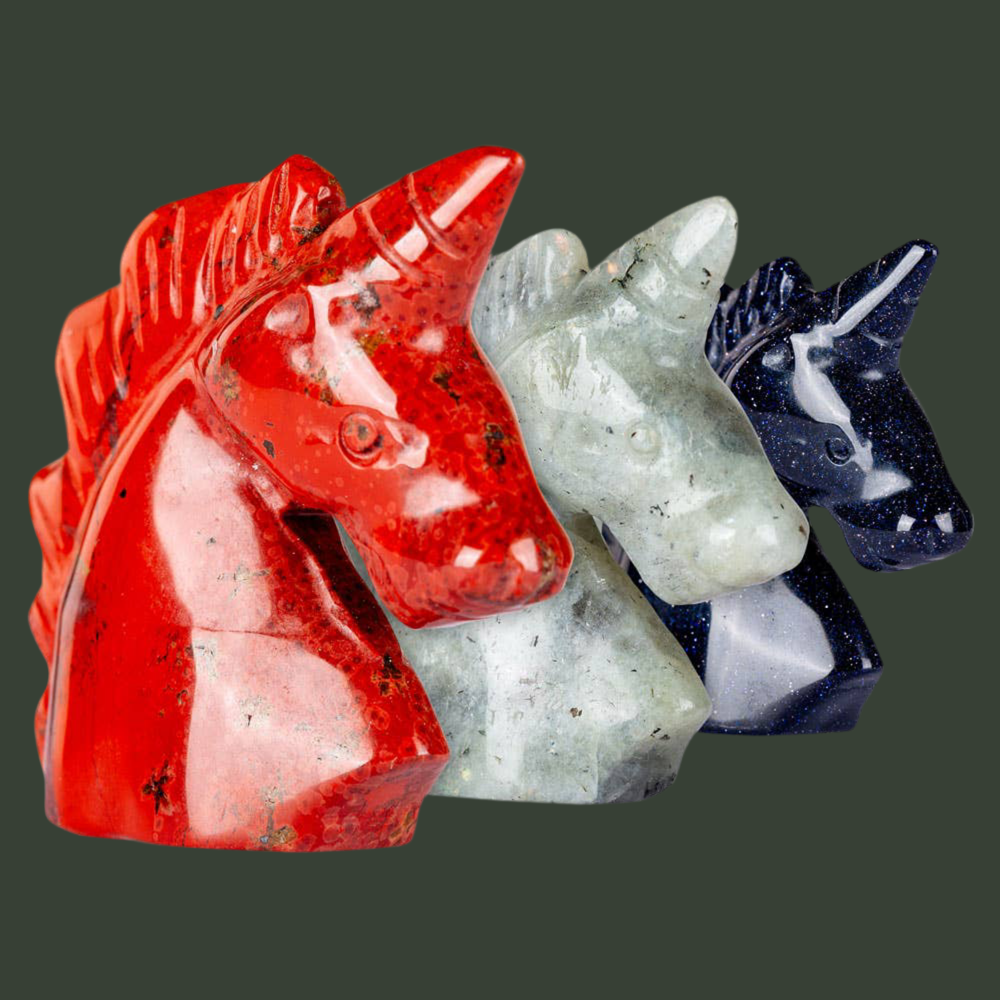 GEMSTONE UNICORNS 1.5inch carved figures