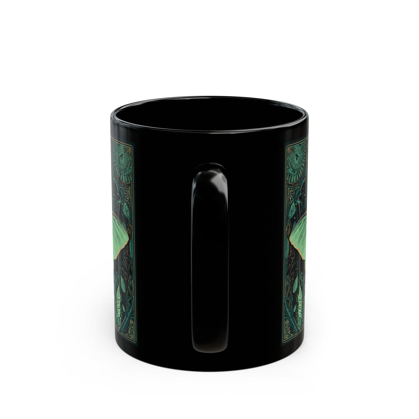 Luna Moth Black Mug, Gothic Decor, Unique Gift for Coffee Lovers, Perfect for Coffee & Tea