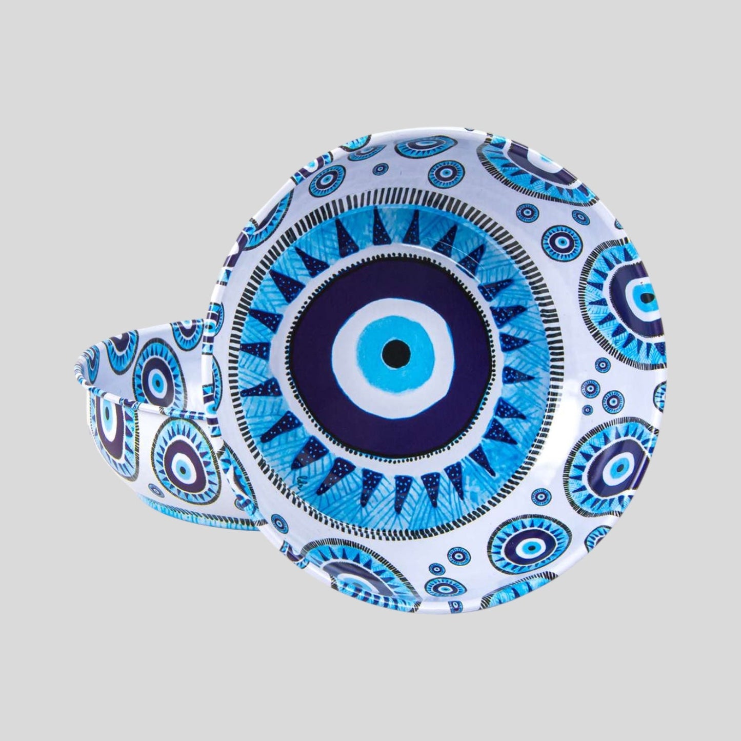 Turkish Metal Bowl - Large - Burst Evil Eye Pattern-0