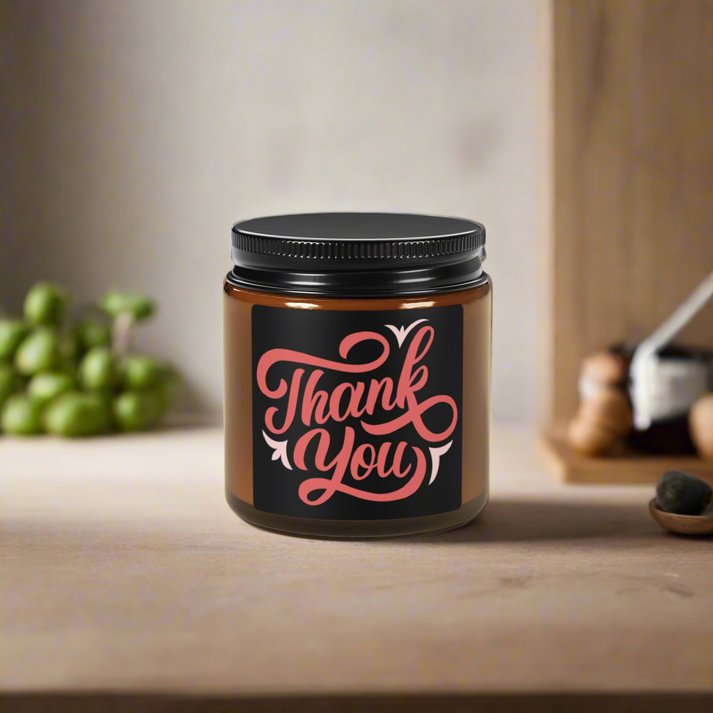 Thank You Scented Soy Candle, Gratitude Candle Gift, Aromatherapy Jar, Home Decor, Relaxation Gift, Unscented Option, Eco-friendly and non-toxic ingredients