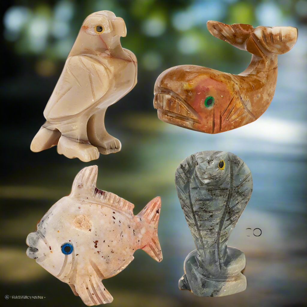 Animal Oracles, hand carved crystals, spiritual gifts, small carved stones