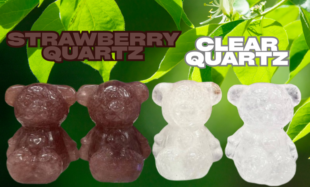 2 INCH Natural Crystal Teddy Bears Healing Energy