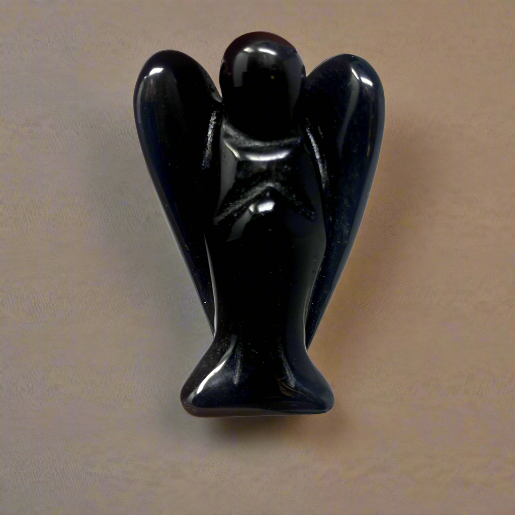 Angel, Obsidian, Small Size 2in