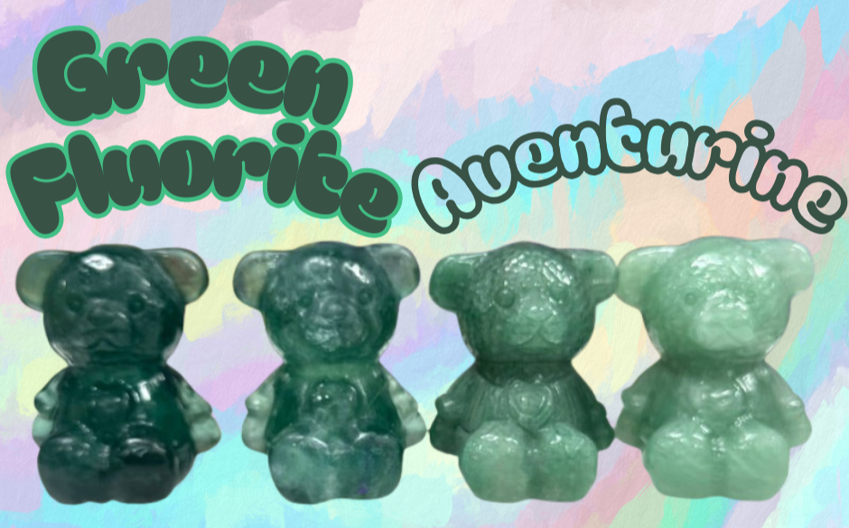 2 INCH Natural Crystal Teddy Bears Healing Energy