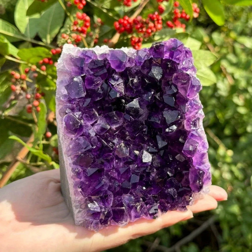 1pc Amethyst Crystal Cluster from Uruguay | Deep Purple Color Geode, Unique Specimen for Collectibles and Educational Use