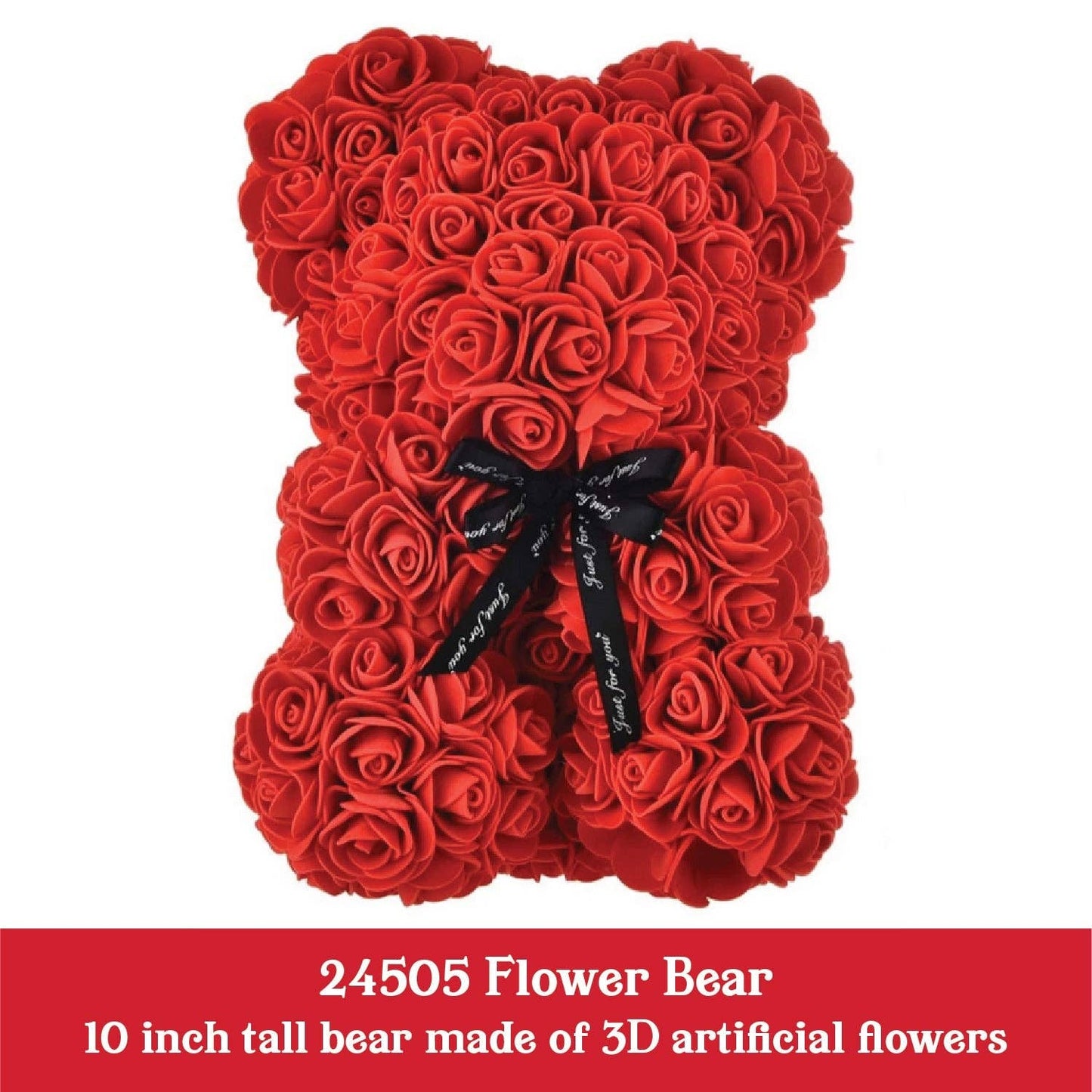 Novelty Closeout - Valentine's Day Love Box Flower Bear- 6/Pack