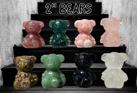 2 INCH Natural Crystal Teddy Bears Healing Energy