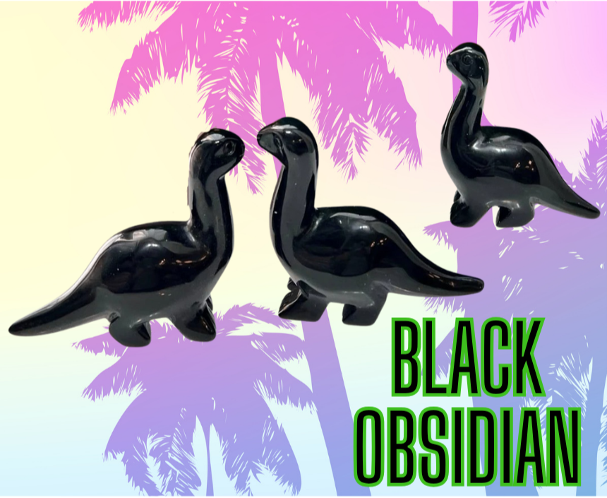 Brontosaurus, Crystal Dinosaur Sodalite Fluorite Obsidian Dinos, Amethyst Carved Crystal, Great Gift Ideas