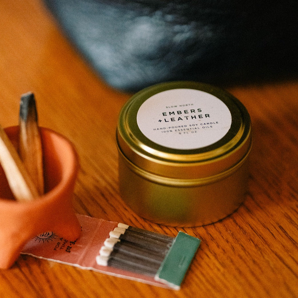 Earthy Essence Candle Embers + Leather - Vetiver + Cedar + Patchouli