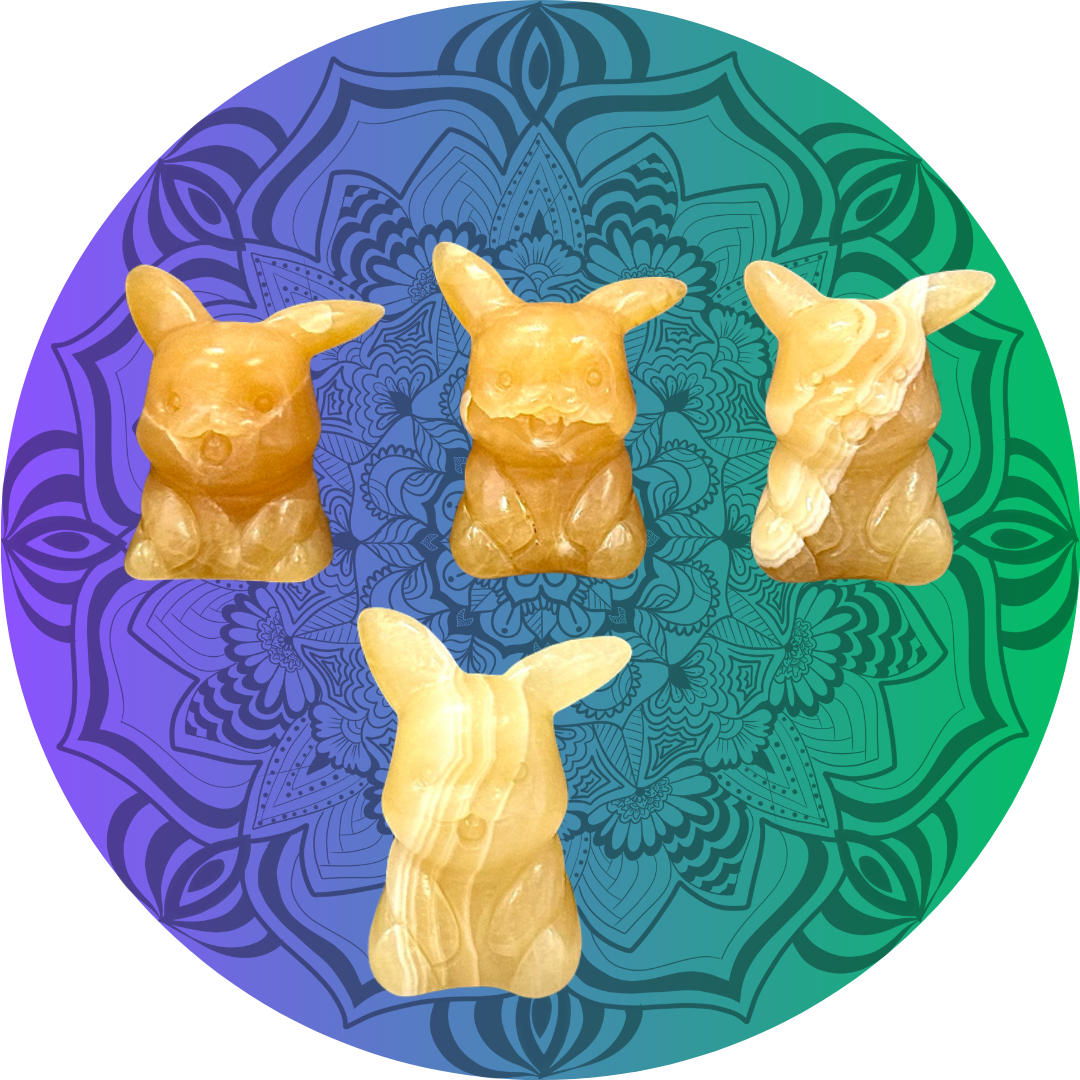 Natural Orange Calcite Pikachu Crystal