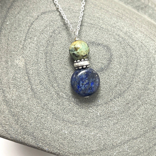 Peace Love Bling - Lapis and Turquoise Necklace for Change and Positive Transformation