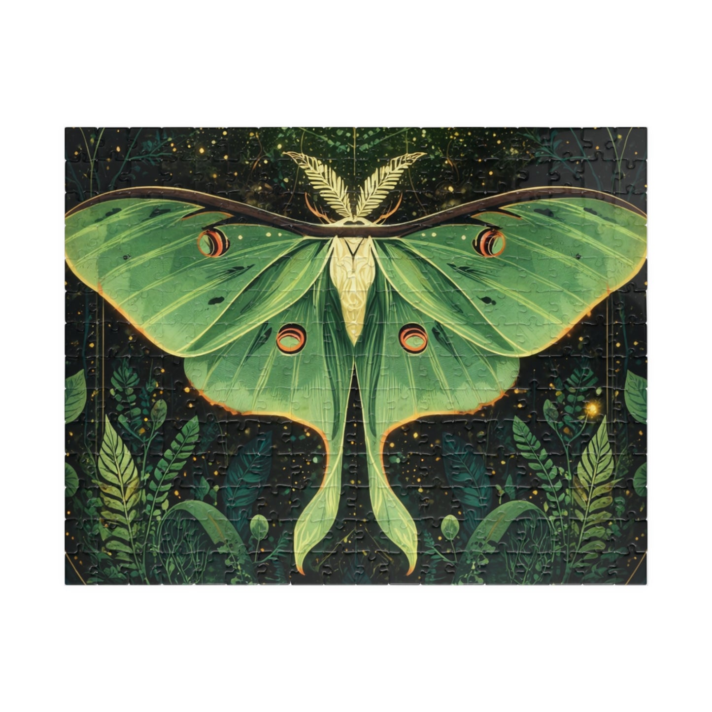 Luna Moth Tarot Illustration Puzzle | Moon Moth & Stars Jigsaw Puzzle