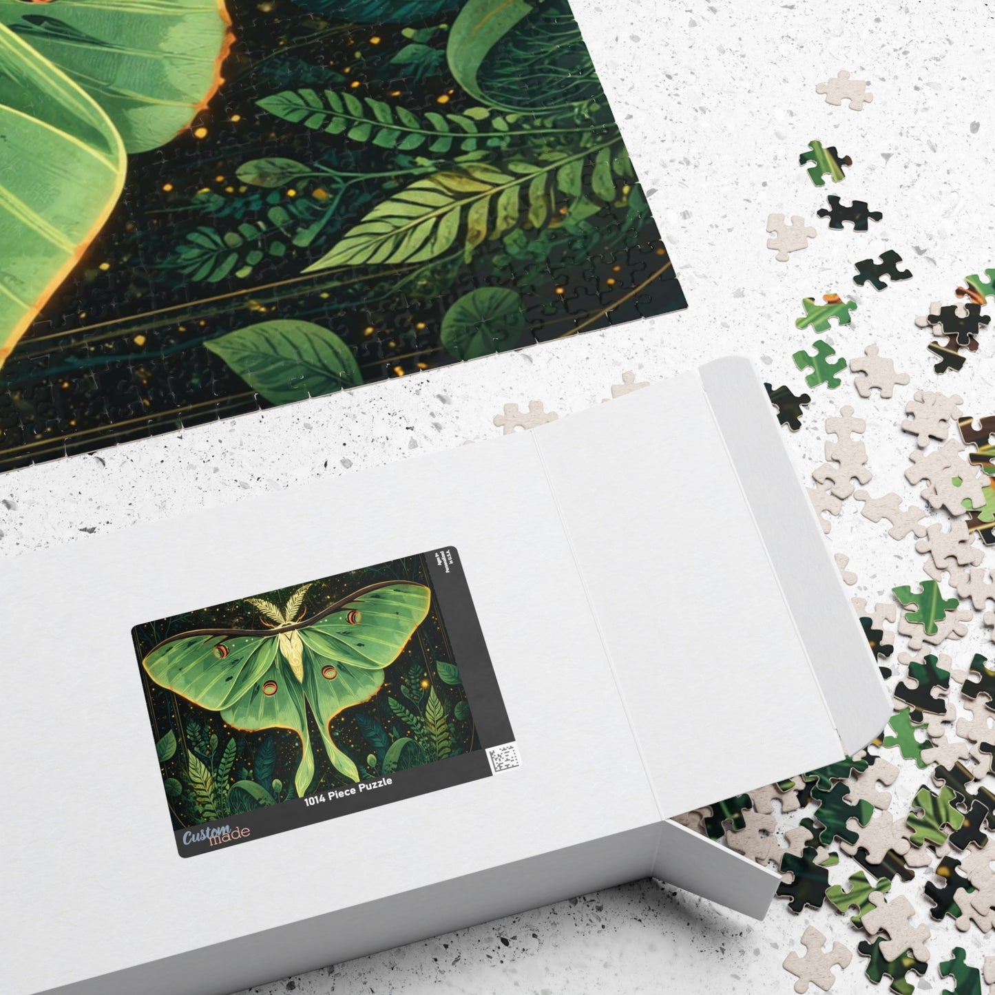 Luna Moth Tarot Illustration Puzzle | Moon Moth & Stars Jigsaw Puzzle