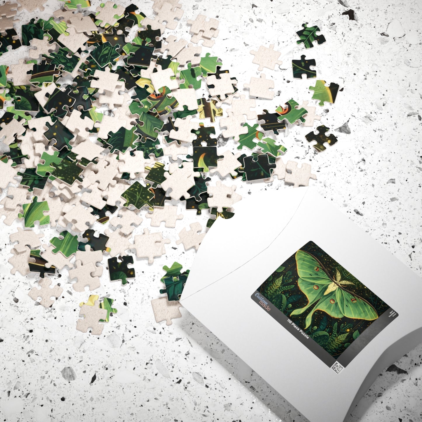 Luna Moth Tarot Illustration Puzzle | Moon Moth & Stars Jigsaw Puzzle