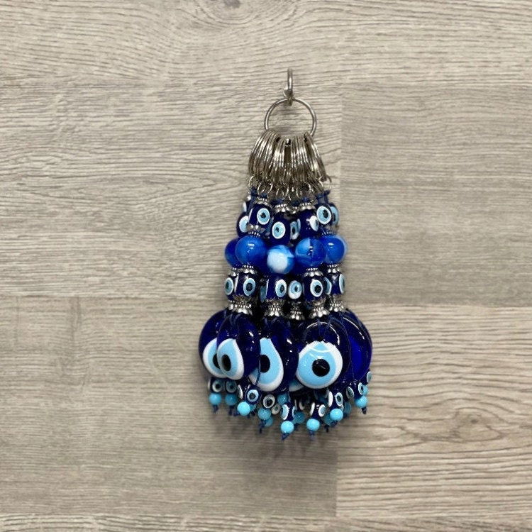 10 Pack Handcrafted Glass Nazar Boncuk Evil Eye Mal De Ojo Keychain-1