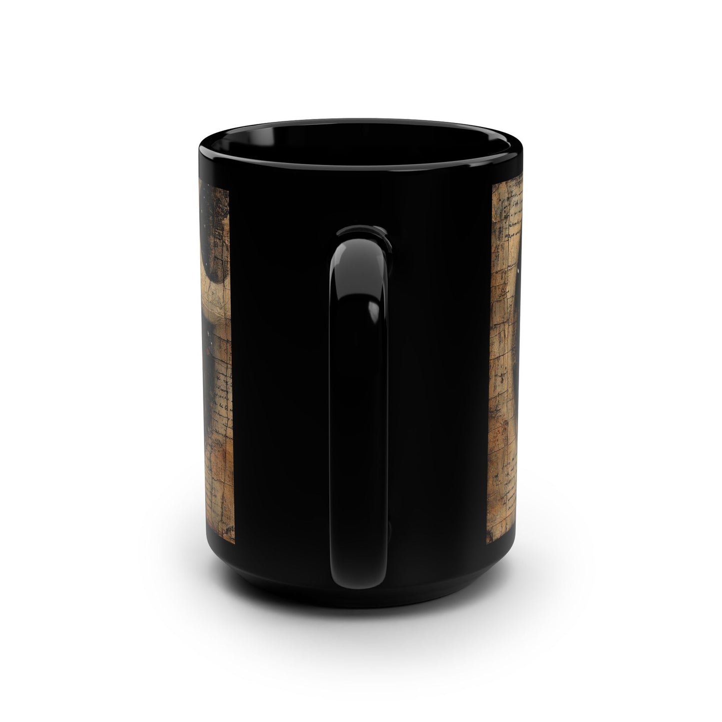 Gothic Doll Portrait Mug | Black 15oz, Moon Collage Art