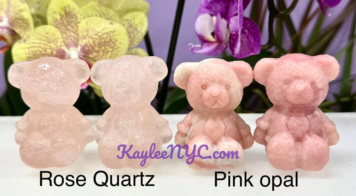2 INCH Natural Crystal Teddy Bears Healing Energy