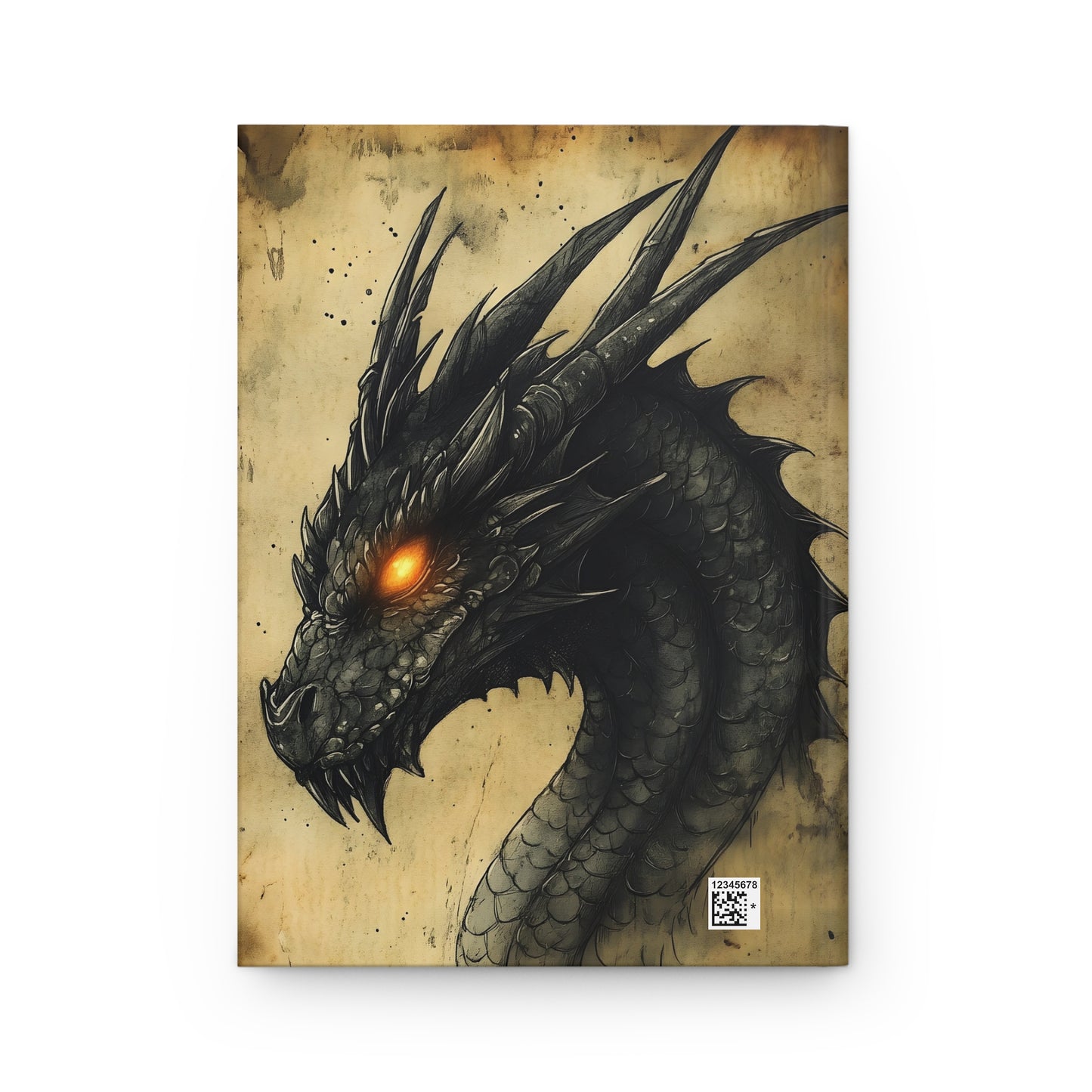 Fiery Eye Black Dragon Hardcover Journal | Matte Fantasy Notebook