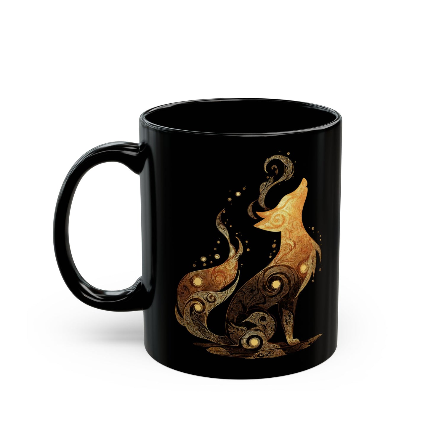 Spirit Fox Mug, Whimsical Animal Coffee Cup, Unique Ceramic Drinkware, Cute Forest Creature Tea Mug, Gift for Fox Lovers, Kitchen Decor,