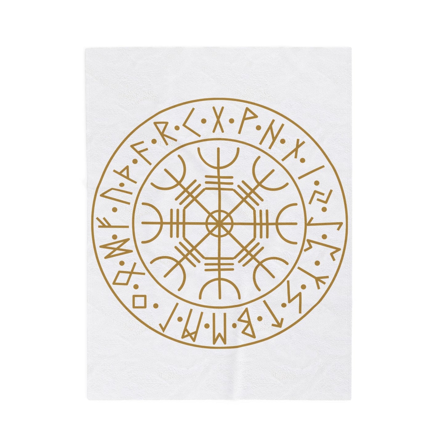 Vegvísir Norse Compass velveteen blanket | Viking rune circle, pagan protection symbol