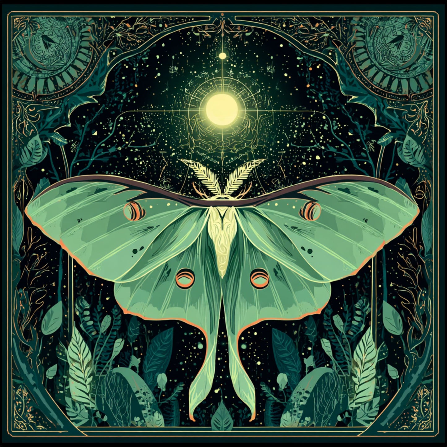 Fabric Cloth, Luna Moth Tarot Card Altar Cloth, Moon Serenity Oracle Deck Cloth, Small Tarot Card Cloth, Combed Cotton Prima, Home Decor