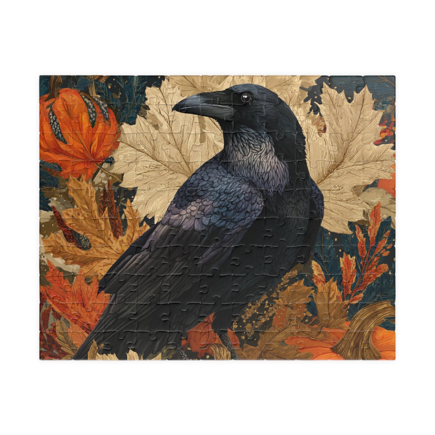 Raven on Autumn Pumpkins Puzzle