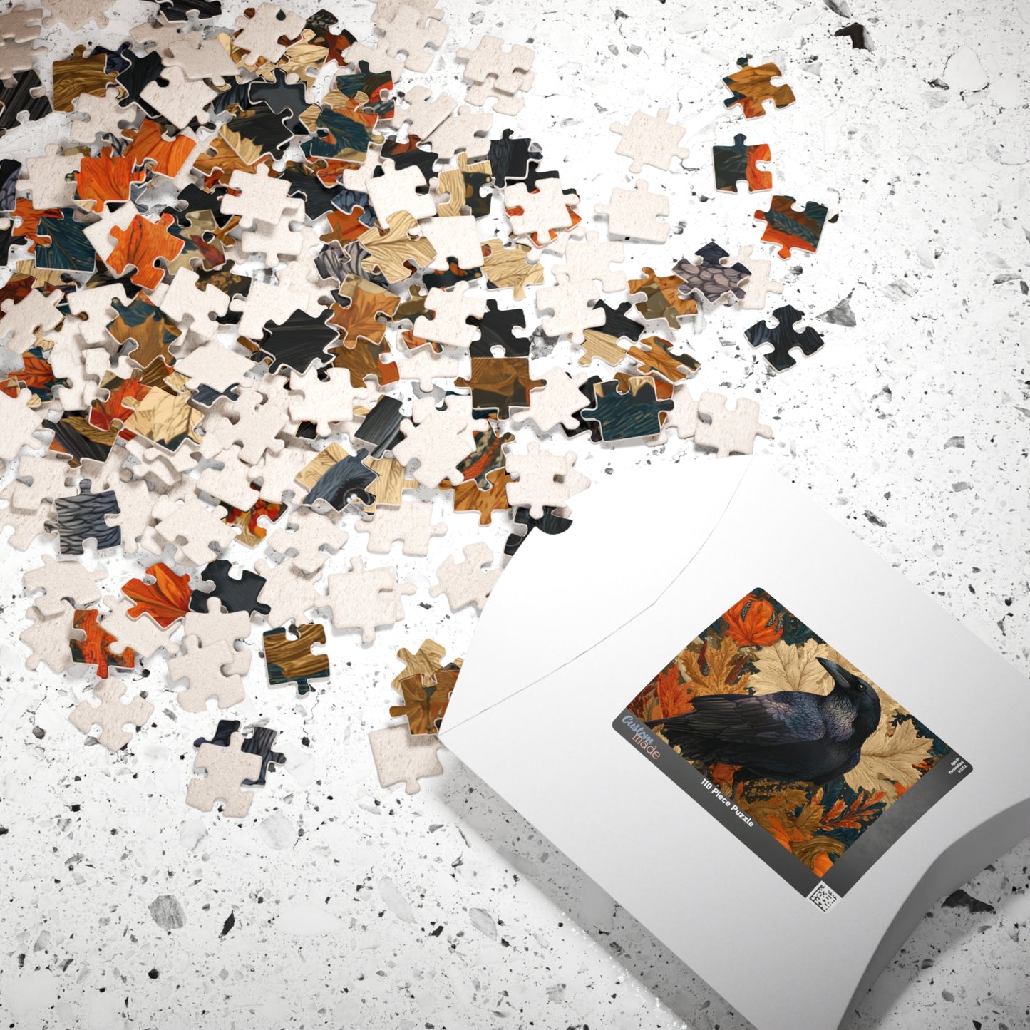 Raven on Autumn Pumpkins Puzzle