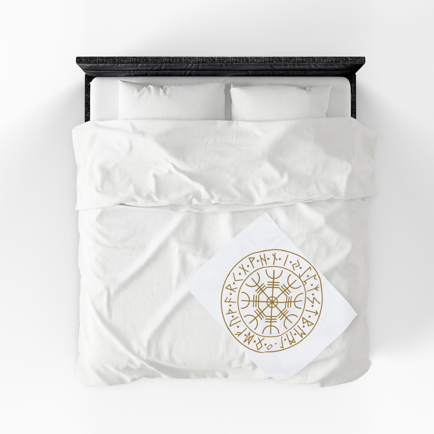 Vegvísir Norse Compass velveteen blanket | Viking rune circle, pagan protection symbol