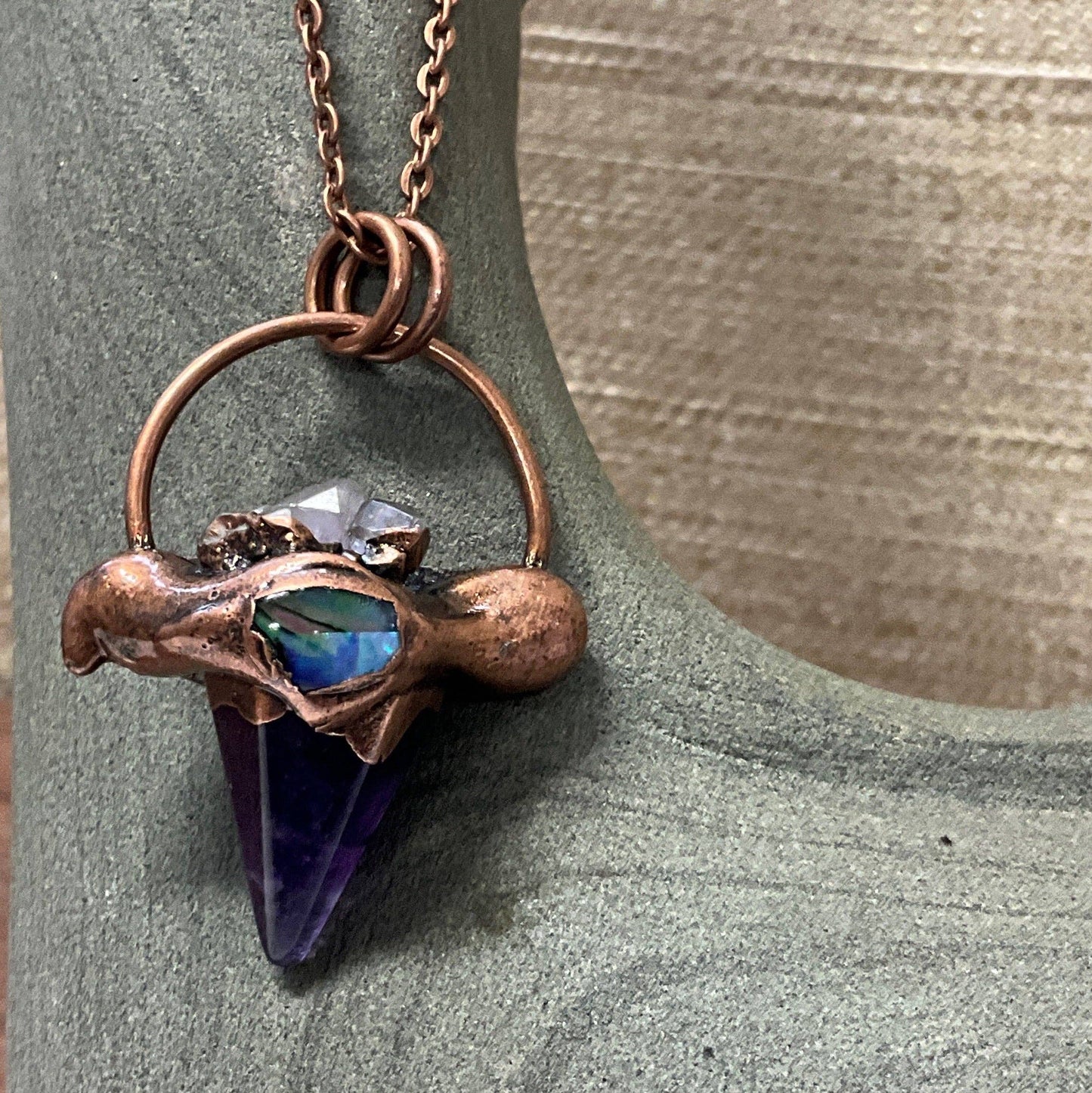 Peace Love Bling - Gaia sacred hexagon amethyst necklace