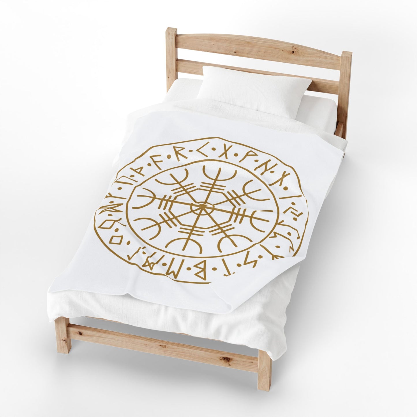 Vegvísir Norse Compass velveteen blanket | Viking rune circle, pagan protection symbol