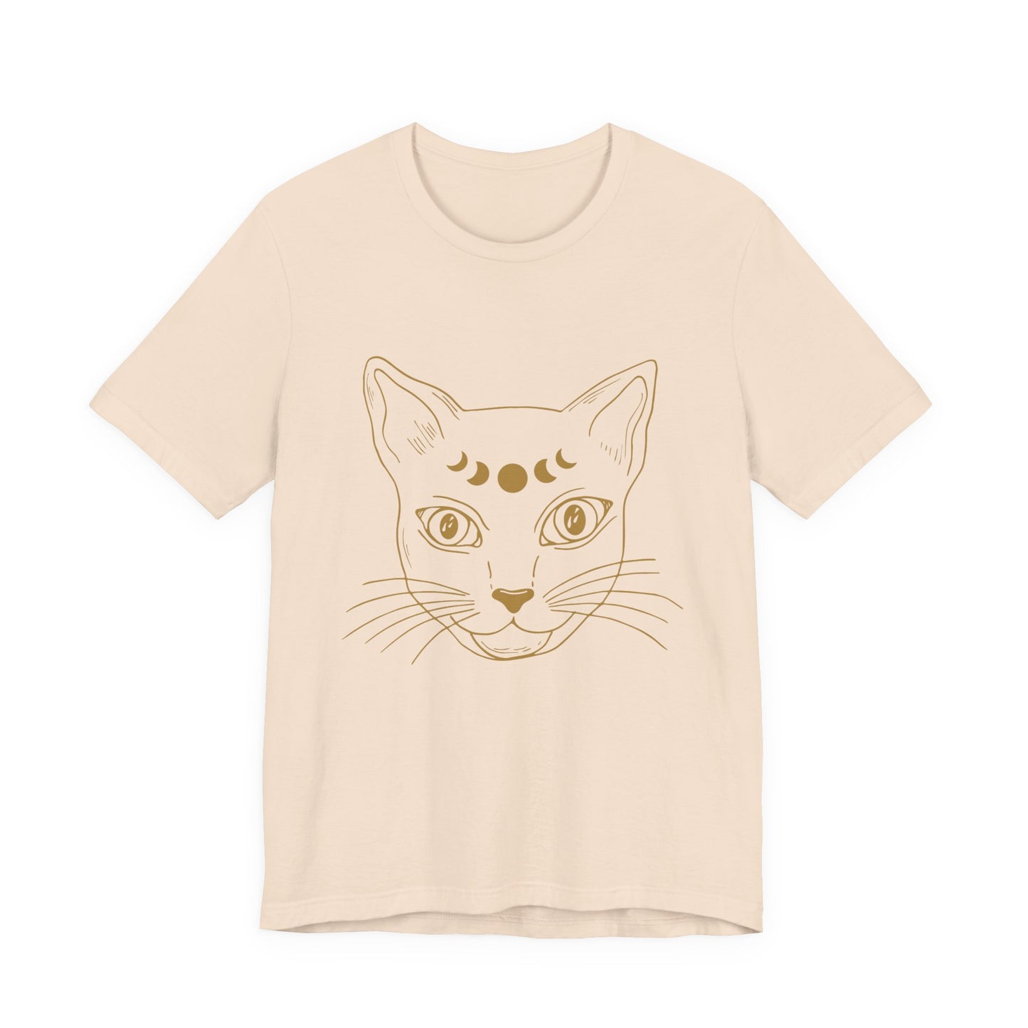 Mystic Cat Face with Moon Phases Tee | Cat Shirt
