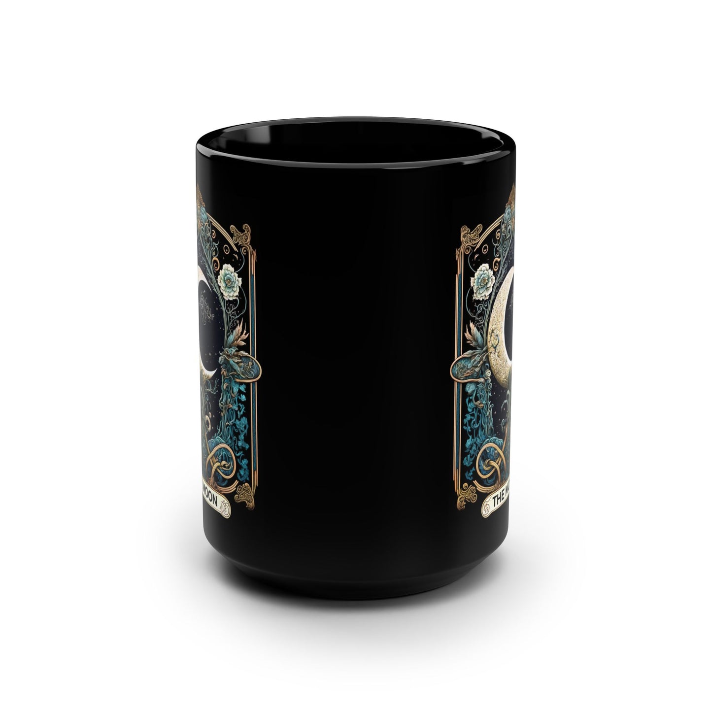 The Moon tarot art Mug | Black 15oz