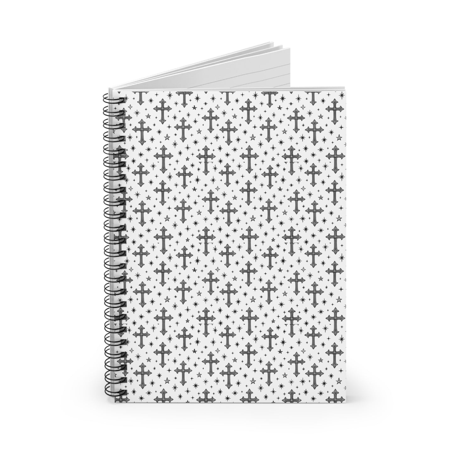 Gothic Spiral Notebook - Ruled Line, Back to School Supplies, Cool College Journal, Gothic Crosses Notebook, Spiral Notebook