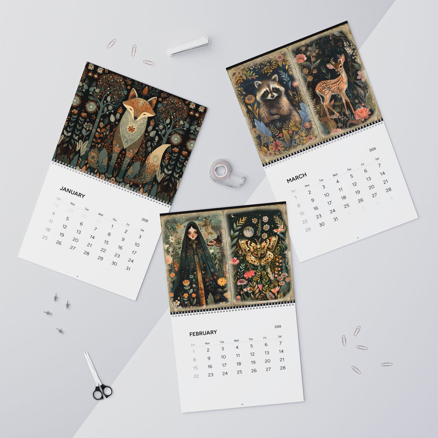 Mystic Wildlife Wall Calendars (2026)