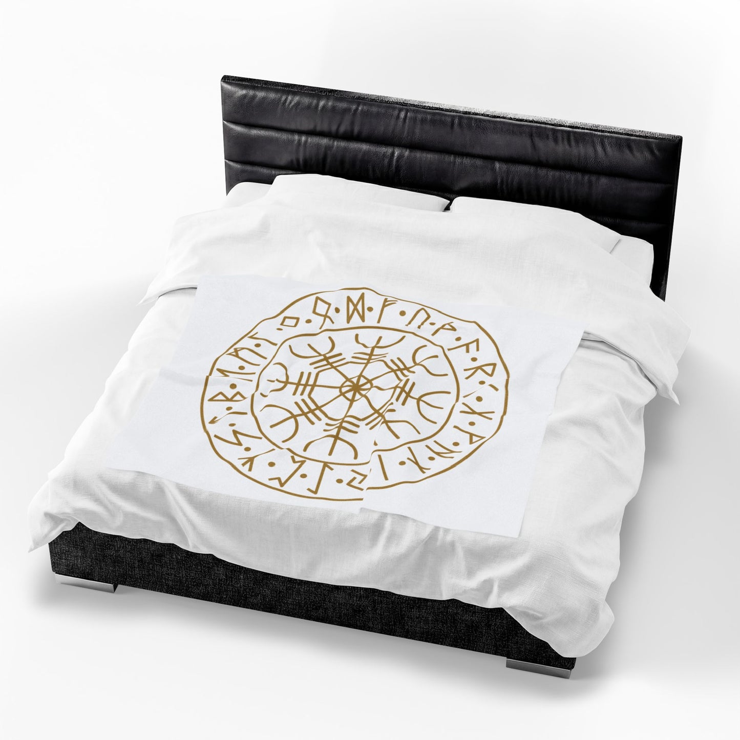 Vegvísir Norse Compass velveteen blanket | Viking rune circle, pagan protection symbol