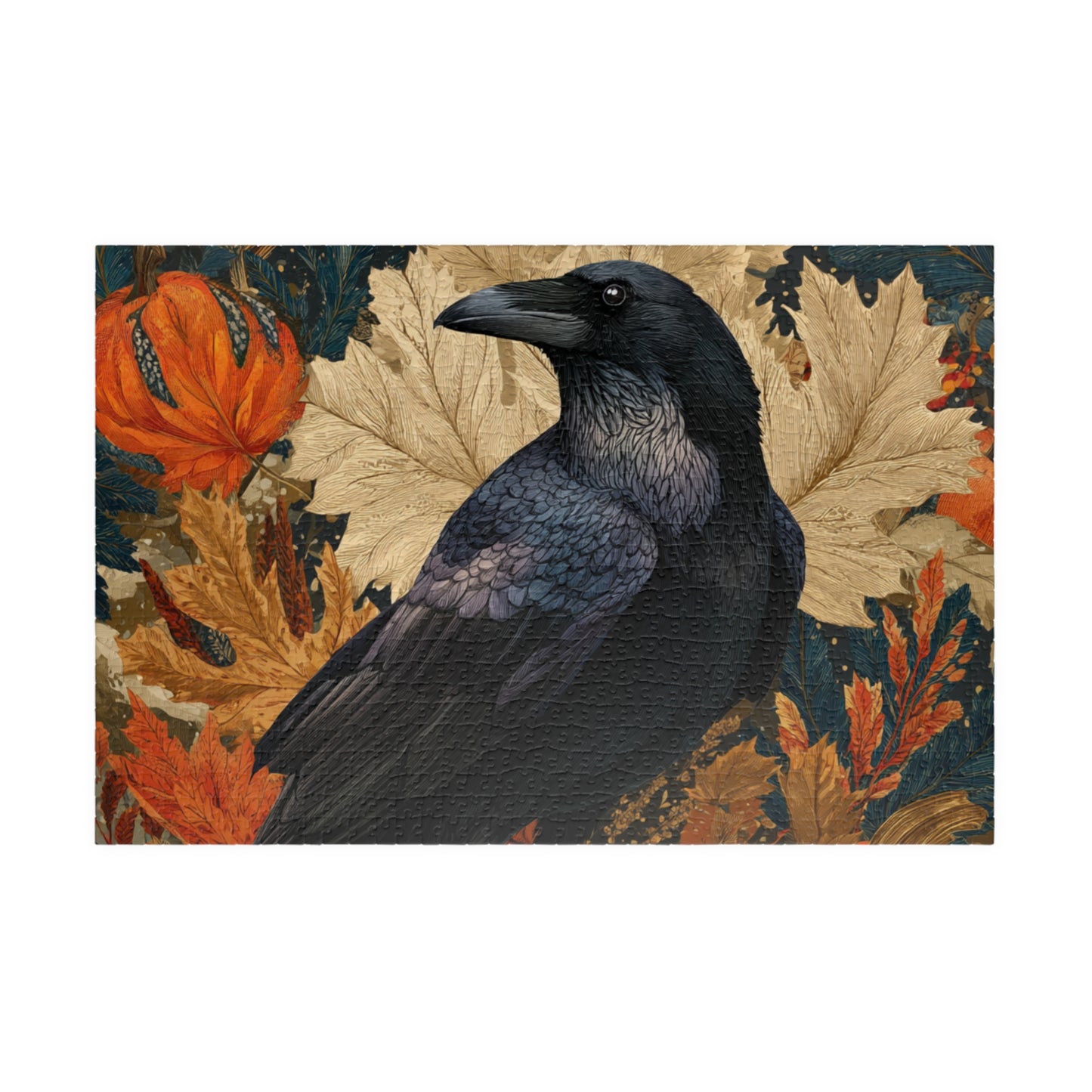 Raven on Autumn Pumpkins Puzzle