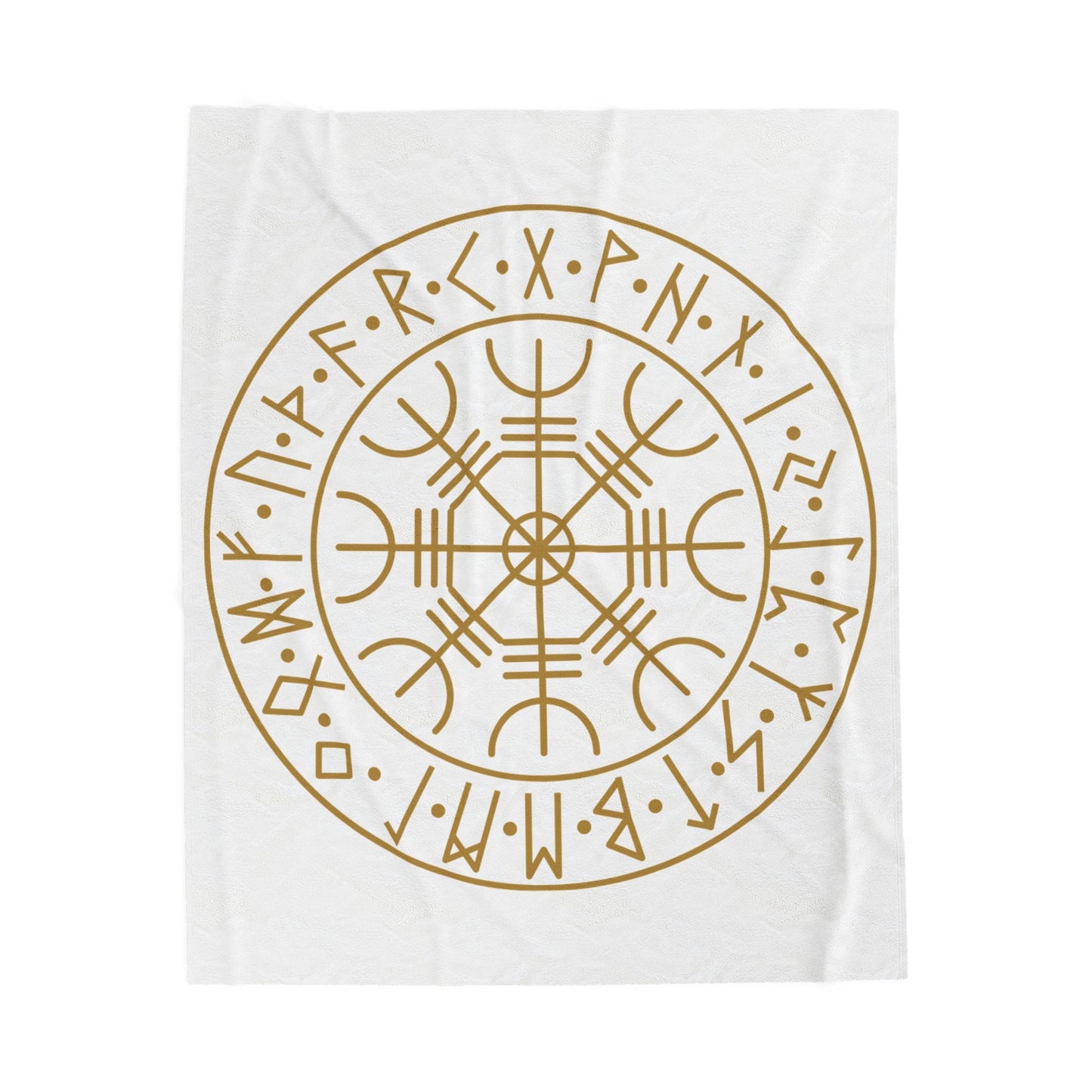 Vegvísir Norse Compass velveteen blanket | Viking rune circle, pagan protection symbol