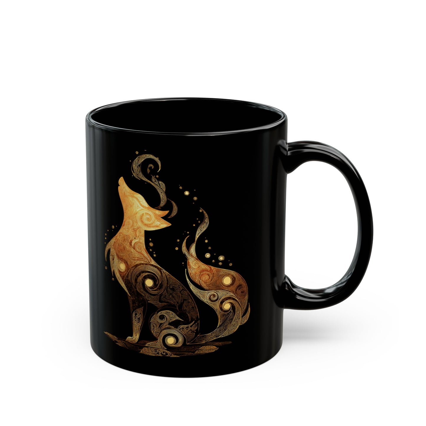Spirit Fox Mug, Whimsical Animal Coffee Cup, Unique Ceramic Drinkware, Cute Forest Creature Tea Mug, Gift for Fox Lovers, Kitchen Decor,