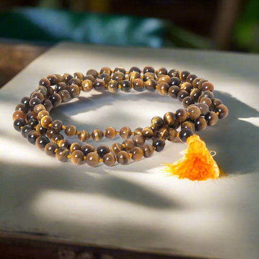 Handmade Prayer Mala Beads - Tiger Eye - 108 Prayer Beads