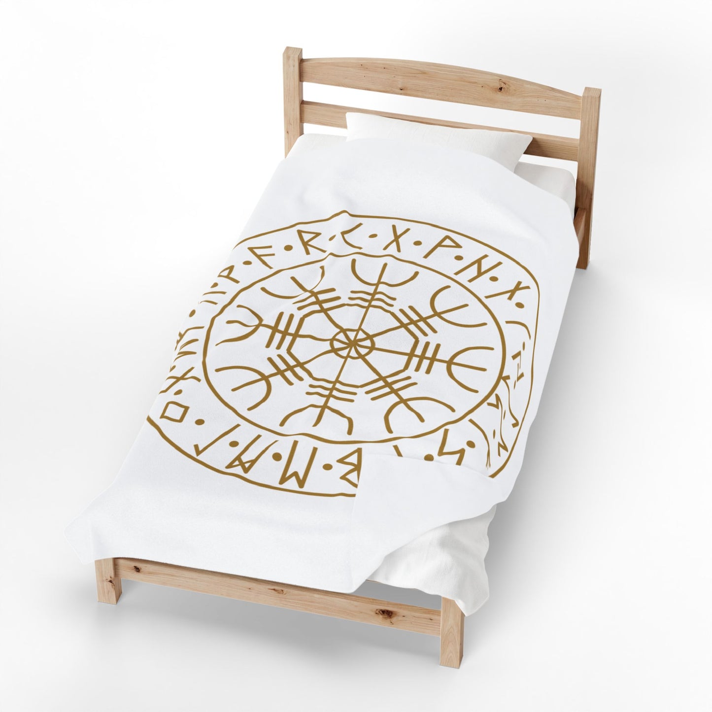 Vegvísir Norse Compass velveteen blanket | Viking rune circle, pagan protection symbol