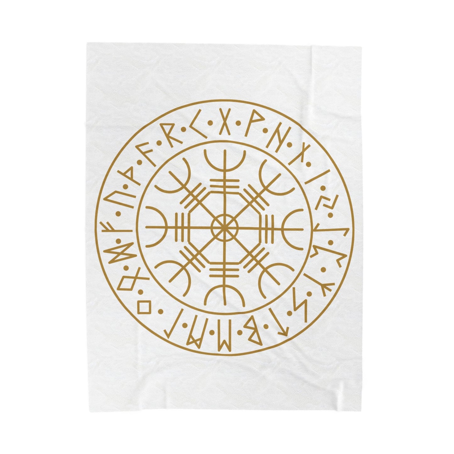 Vegvísir Norse Compass velveteen blanket | Viking rune circle, pagan protection symbol