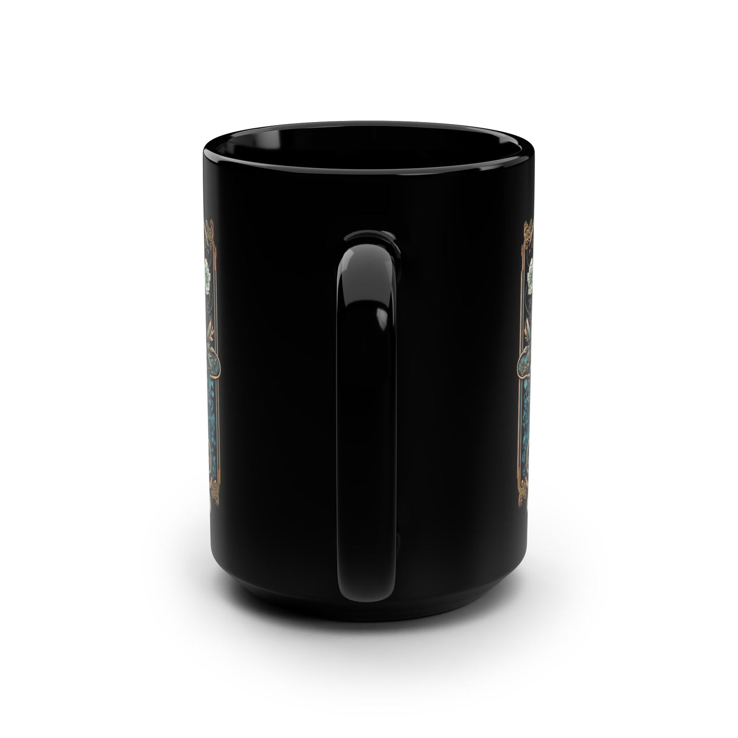 The Moon tarot art Mug | Black 15oz